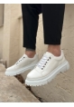 MirgeShoes Beyaz Akıllı Lastik Bağcık Erkek Günlük Ayakkabı Yüksek BYZ Taban MRG010602563