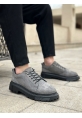 MirgeShoes Gri Akıllı Lastik Bağcık Erkek Günlük Ayakkabı Yüksek SYH Taban MRG010602563