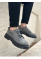 MirgeShoes Gri Akıllı Lastik Bağcık Erkek Günlük Ayakkabı Yüksek SYH Taban MRG010602563