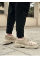 MirgeShoes Krem Akıllı Lastik Bağcık Erkek Günlük Ayakkabı Yüksek KRM Taban MRG010602563