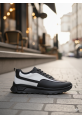 MirgeShoes Siyah-Beyaz Bağcıklı Erkek Günlük Spor Ayakkabı Tırtıklı Yüksek SYH Taban MRG010602564