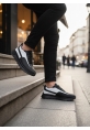 MirgeShoes Siyah-Beyaz Bağcıklı Erkek Günlük Spor Ayakkabı Tırtıklı Yüksek SYH Taban MRG010602564