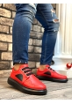 MRG0302 MRG Kalın Taban Bağcıksız Tarz Casual Kırmızı Siyah Erkek Ayakkabı