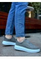 MirgeShoes Gri Çift Bantlı Erkek Tarz Ayakkabı Süet Kalın Yüksek BYZ Taban MRG010602625