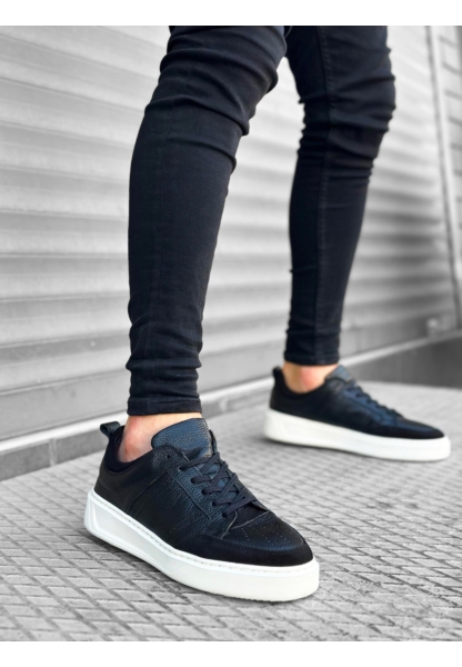 MirgeShoes Siyah Bağcıklı Erkek Klasik Ayakkabı İçi Dışı Hakiki Deri Kalın BYZ Taban MRG010602632