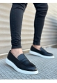 MirgeShoes Siyah Bağcıksız Erkek Klasik Loafer Ayakkabı Yüksek BYZ Taban MRG010602634
