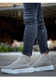 MirgeShoes Gri Bağcıklı Erkek Spor Bilek Bot Vinnex Yüksek Kalın BYZ Taban MRG010602636