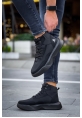 MRG0318 Bağcıklı Erkek Yüksek Taban Siyah Taban Spor Bot