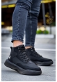 MRG0318 Bağcıklı Erkek Yüksek Taban Siyah Taban Spor Bot