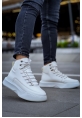 MirgeShoes Beyaz Gizli Bağcıklı Erkek Spor Bot Yüksek Kalın BYZ Taban MRG010602639