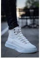 MirgeShoes Beyaz Gizli Bağcıklı Erkek Spor Bot Yüksek Kalın BYZ Taban MRG010602639