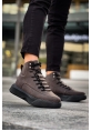 MirgeShoes Kahve Gizli Bağcıklı Erkek Spor Bot Yüksek Kalın SYH Taban MRG010602639
