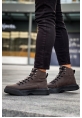 MirgeShoes Kahve Gizli Bağcıklı Erkek Spor Bot Yüksek Kalın SYH Taban MRG010602639