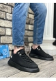 MirgeShoes Siyah Bağcıklı Erkek Spor Ayakkabı Vinnex Yüksek Kalın SYH Taban MRG010602649