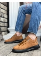 MirgeShoes Taba Bağcıklı Erkek Spor Ayakkabı Süet Yüksek Kalın SYH Taban MRG010602649
