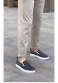 MirgeShoes Gri Bağcıksız Erkek Günlük Ayakkabı Kadife Kalın BYZ Taban MRG010602657