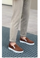 MirgeShoes Kahve Bağcıksız Erkek Günlük Ayakkabı Kadife Kalın BYZ Taban MRG010602657
