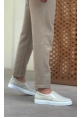 MirgeShoes Krem Bağcıksız Erkek Günlük Ayakkabı Keten Kalın BYZ Taban MRG010602657