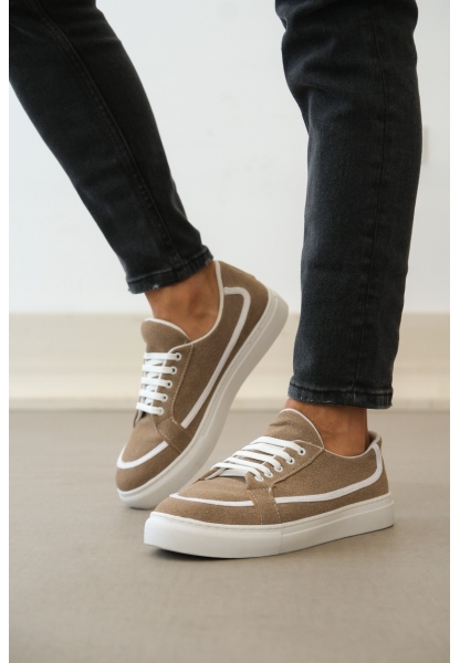 MirgeShoes Vizon Bağcıklı Erkek Spor Ayakkabı Deri Tozu Kalın BYZ Taban MRG010602669