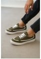 MirgeShoes Yeşil Bağcıklı Erkek Spor Ayakkabı Deri Tozu Kalın BYZ Taban MRG010602669