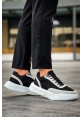 MirgeShoes Siyah Bağcıklı Erkek Günlük Spor Ayakkabı Gri Parçalı Yüksek BYZ Taban MRG010602672