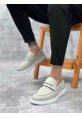 MirgeShoes Krem Bağcıksız Erkek Klasik Loafer Ayakkabı Keten Tekstil BYZ Taban MRG010602673