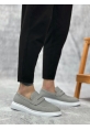 MirgeShoes Füme Bağcıksız Erkek Klasik Loafer Ayakkabı Keten Tekstil BYZ Taban MRG010602673