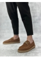 MirgeShoes Taba Bağcıklı Erkek Casual Ayakkabı Kauçuk El Yapımı Espadril Taban KHV MRG010602676