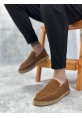 MirgeShoes Taba Bağcıksız Erkek Casual Ayakkabı Kauçuk El Yapımı Espadril Taban KHV MRG010602677