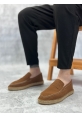 MirgeShoes Taba Bağcıksız Erkek Casual Ayakkabı Kauçuk El Yapımı Espadril Taban KHV MRG010602677