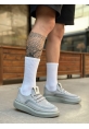 MirgeShoes Gri Erkek Tarz Spor Ayakkabı Özel Örgü Triko Kalın GRİ Taban MRG010602693