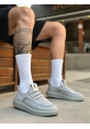 MirgeShoes Gri Erkek Tarz Spor Ayakkabı Özel Örgü Triko Kalın GRİ Taban MRG010602693