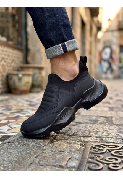 MRG0402 Bağcıksız Rahat Yüksek Taban Erkek Spor Yarım Bilek Bot