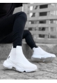 MirgeShoes Beyaz Bağcıksız Erkek Spor Bilek Bot Rahat Yüksek BYZ Taban MRG010602762