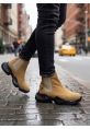MirgeShoes Camel Bağcıksız Erkek Spor Bilek Bot Rahat Yüksek SYH Taban MRG010602762