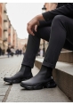 MRG0444 Bağcıksız Rahat Yüksek Taban Siyah Erkek Spor Yarım Bilek Bot