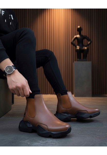 MirgeShoes Taba Bağcıksız Erkek Spor Bilek Bot Rahat Yüksek SYH Taban MRG010602762