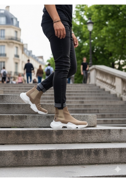 MirgeShoes Vizon Bağcıksız Erkek Spor Bilek Bot Rahat Yüksek BYZ Taban MRG010602762