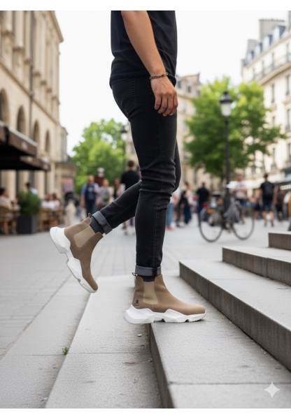 MirgeShoes Vizon Bağcıksız Erkek Spor Bilek Bot Rahat Yüksek BYZ Taban MRG010602762