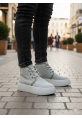 MirgeShoes Gri Bağcıklı Erkek Tarz Spor Bot İçi Kürklü Süet Kalın GRİ Taban MRG010602868