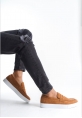 MirgeShoes Taba Bağcıksız Erkek Loafer Ayakkabı Süet Kuşaklı Yüksek BYZ Taban MRG010602898