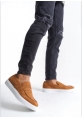 MirgeShoes Taba Bağcıksız Erkek Loafer Ayakkabı Süet Kuşaklı Yüksek BYZ Taban MRG010602898