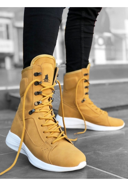 MRG0600 Bağcıklı Camel Sarı Boksör Unisex Spor Postal Bot