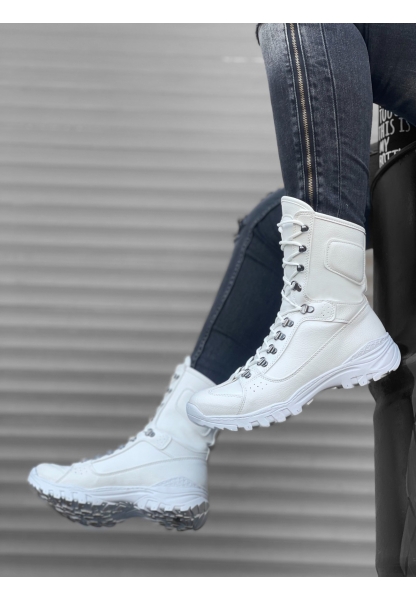 MRG0605 Bağcıklı Beyaz Askeri Postal Bot