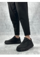 MirgeShoes Siyah Bağcıklı Erkek Günlük Ayakkabı Kalın Yüksek SYH Taban MRG010602984
