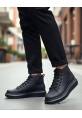 MirgeShoes Siyah Bağcıklı Erkek Tarz Spor Bot Günlük Rahat Kalın SYH Taban MRG010603031