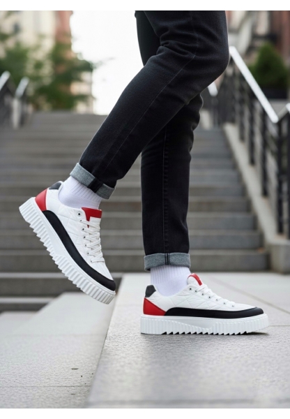 MirgeShoes Siyah Bağcıklı Erkek Casual Ayakkabı Paraşüt Kumaş Tırtıklı Yüksek BYZ-SYH-KRMZ Taban MRG010603119