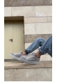 MirgeShoes Gri Erkek Günlük Spor Ayakkabı Triko Örgü Yüksek Kalın GRİ Taban MRG010603121