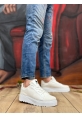 MirgeShoes Beyaz Erkek Günlük Spor Ayakkabı Triko Örgü Yüksek Kalın BYZ Taban MRG010603121