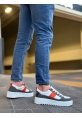 MirgeShoes Beyaz Erkek Günlük Spor Ayakkabı Renk Detaylı Tırtıklı Kalın BYZ Taban MRG010603122